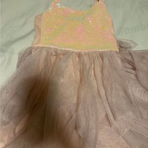 Cat & Jack Glittery Pink and Cream Dress